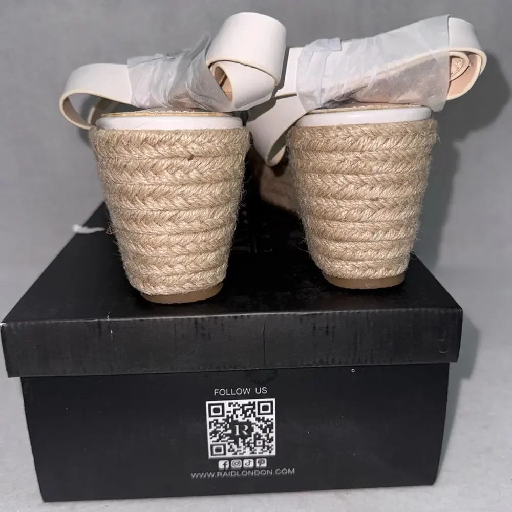 NIB Women’s RAID Harlene Plaftorm Espadrille Sandals 3” Heel White size 10 Wide